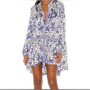 Free People rain combo button down tunic shirt dress